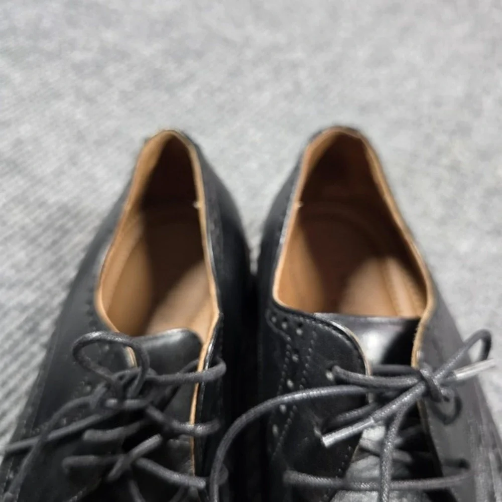 Johnston‎ & Murphy Shoes Mens Size 9.5 M Black Leather Derby J. Murphy Dress
